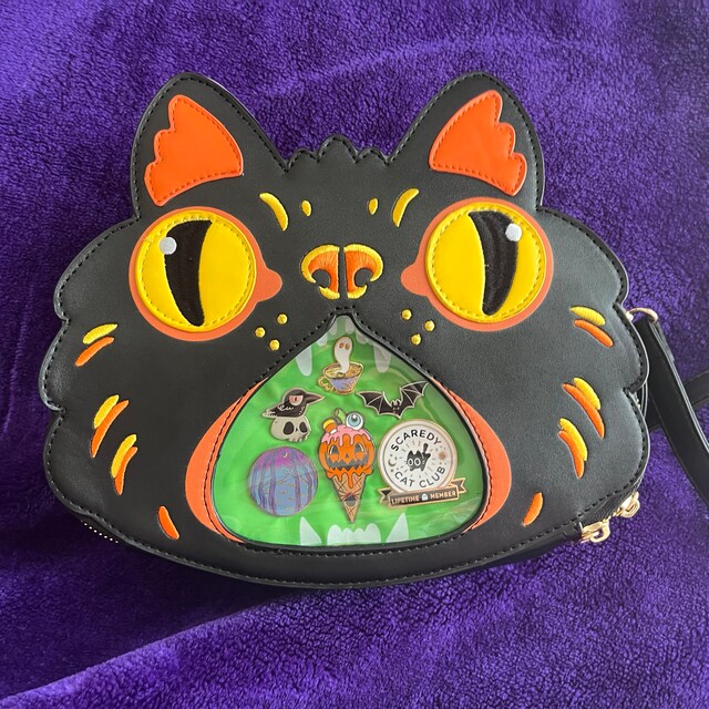 Retro Black Cat Halloween ITA Pin Bag
