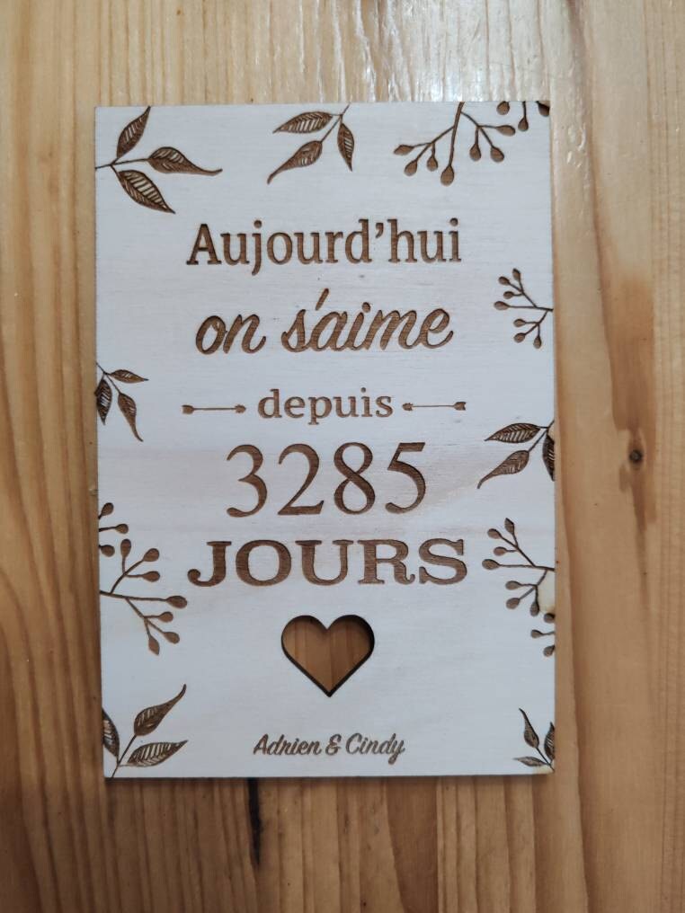 &quot;Today I love you for... days/years&quot; card, personalized Christmas gift for couples, Valentine&#39;s Day gift, dating gift, wedding anniversary