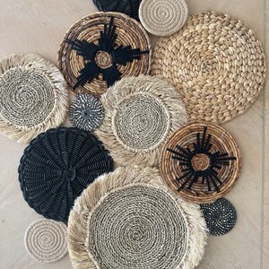 11-piece Ivory Boho Basket Wall Decor Set Handwoven Bohemian Baskets in ...