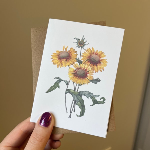 French Sunflowers Card Set . Watercolor Sunflowers Note Cards . Floral ...