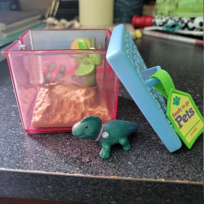 Littlest Pet Shop Kenner vintage Color Change Chameleon in Cactus Cove Ready to go pets figure ancienne collection jouet rétro Littlest - France