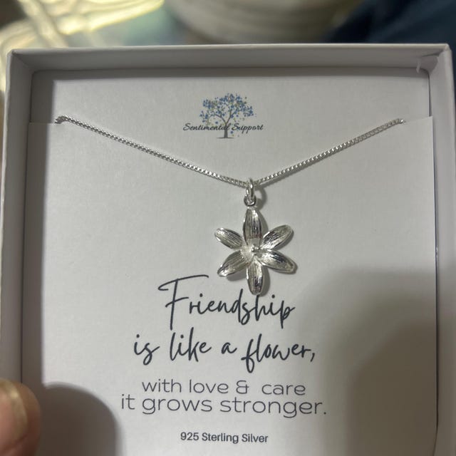Sterling Silver Lily Flower Pendant Necklace, Mothers Day Jewelry