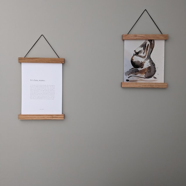 Houten magnetische posterhanger: A5, A4 en A3-formaat, zwart, wit, natuurlijk - België