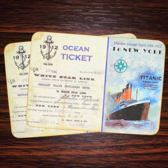 Titanic Ship Ticket Gift or Scrapbook Tags or Magnet 431 