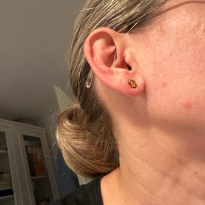 Customer photo from Natalia, Raw Black Diamond Stud Earrings