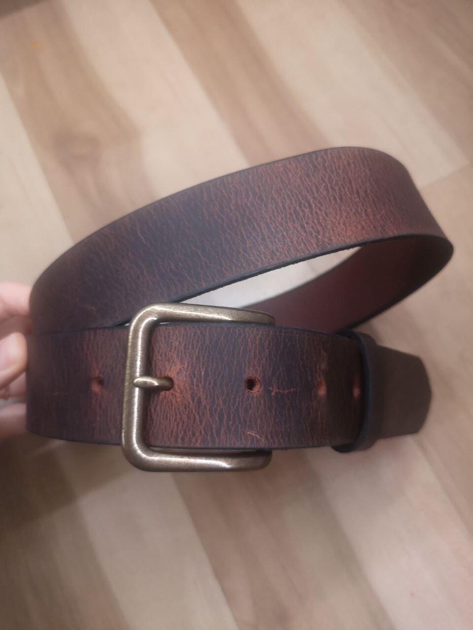 Leather Belt, Buffalo 1.5” Mens Dress Belt Amish Handmade Full Grain Made in USA