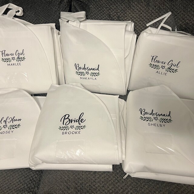 personalised bridesmaid dress bags Custom Jute Bridesmaid Bags