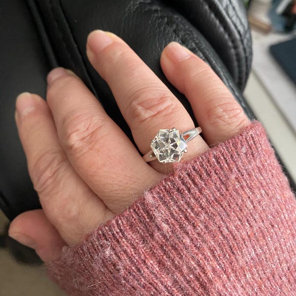 Cushion Cut Solitaire Engagement Ring With Pure Brilliance Zirconia - Looks Like A Diamond!