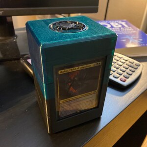 MTG Commander Sized Deck Box W Toploader Slot and Dice - Etsy