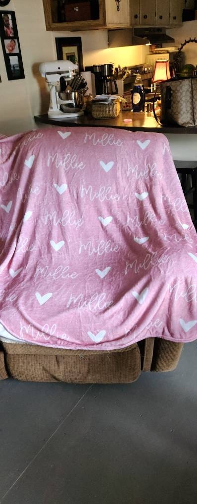 Personalized Girl Name Blanket, Custom Baby Blanket, Newborn Blanket, Girl Blanket Gift, Baby Blanket, Kids Blanket, Christmas Present Gift