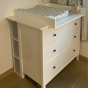 Plan à Langer Regalik Pour Commode Hemnes IKEA - Blanc, 72x54 Cm, Amovible Et Stable Avec Fixations Murales