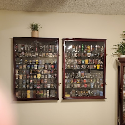 144 Shot Glass 84 Shooter Figures Mini Liquor Display Case Cabinet Wall ...