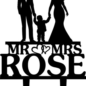 Family Cake Topper,bride and Groom With Little Boy Cake Topper,couple ...