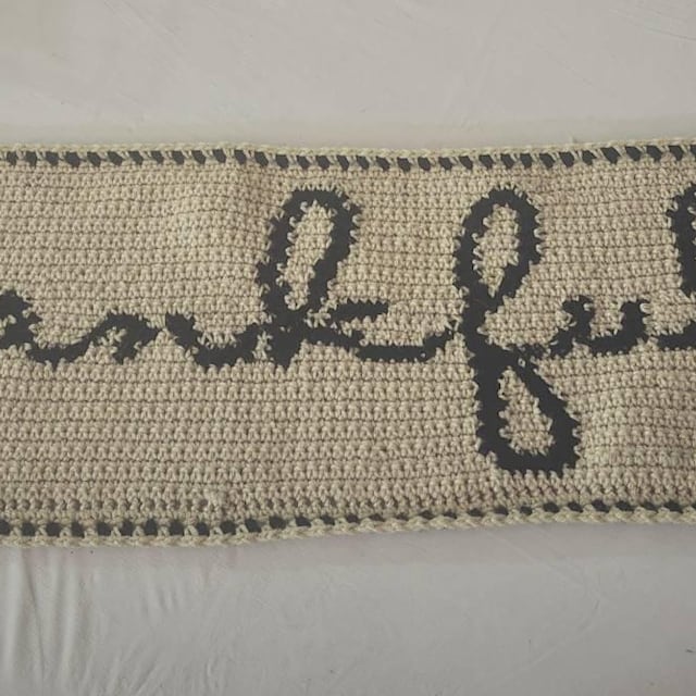A customer's finished Thankful Table Runner Crochet Pattern