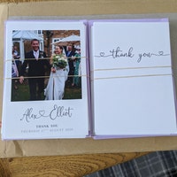 Retro Wedding Thank You Cards With Photo W3 Double Sided - Etsy