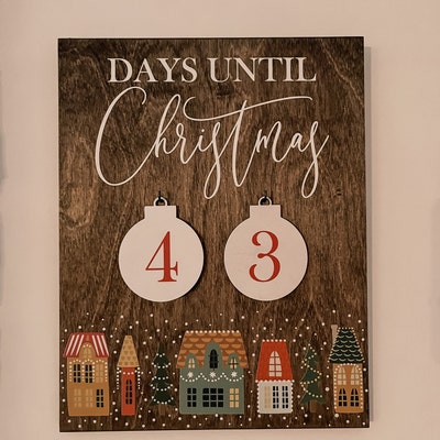 Christmas Countdown Sign, Days Until Christmas Sign, Early Christmas ...
