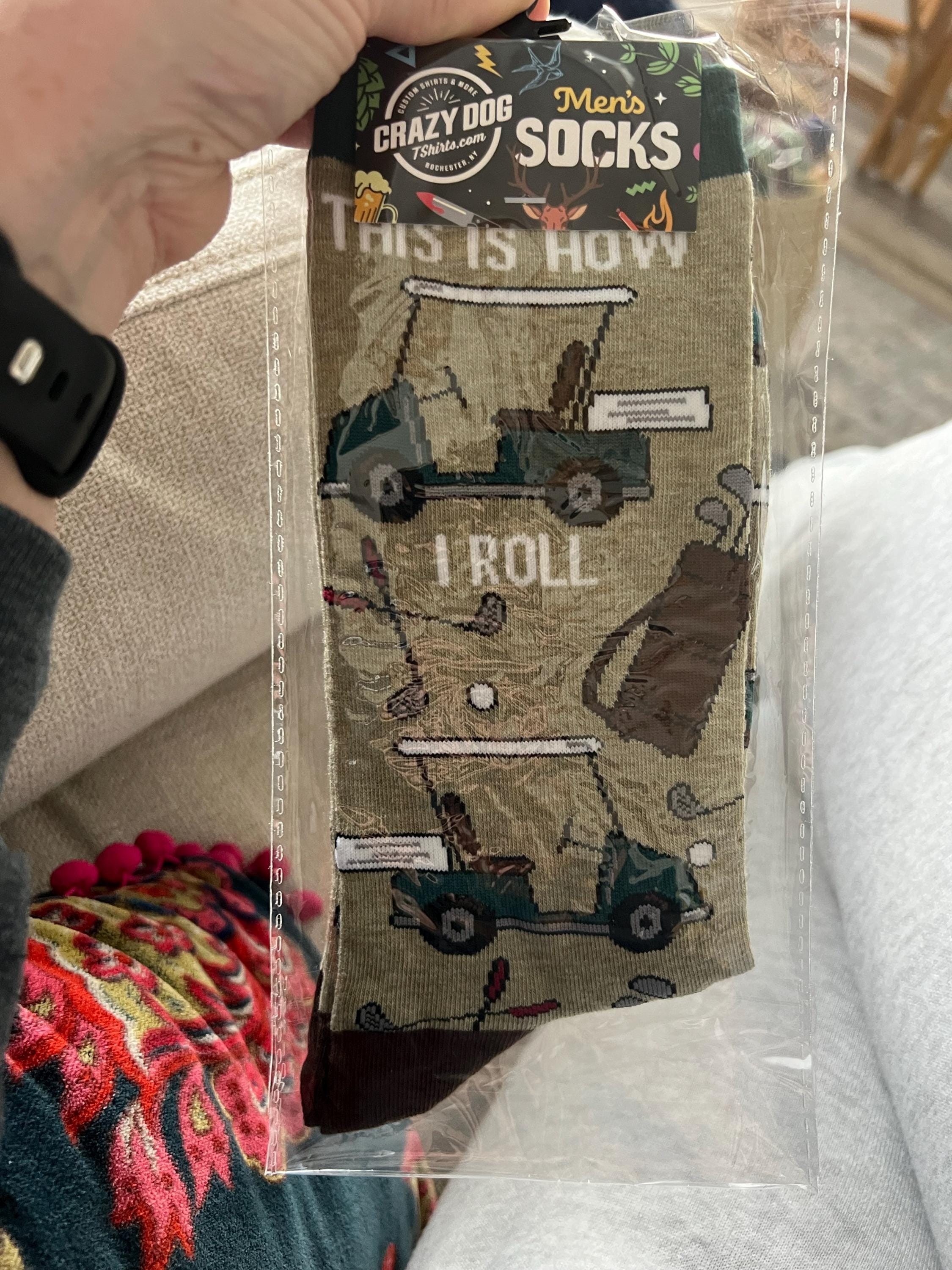 This Is How I Roll, Gold Cart, Golf Course, Mens Socks, Funny Dad Socks, Golf Socks, Golfing Gifts, Guys Gifts Under 20, Mens Socks