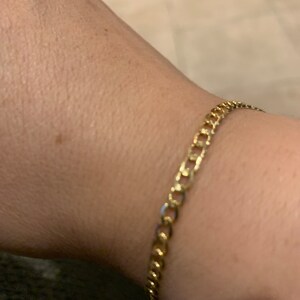 10K Yellow Gold 2.5mm Diamond Cut Rope Chain Bracelet Mens Womens 7 7