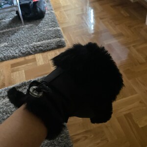 black fox fur slides