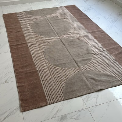 Square Cotton Area Rug, Block Printed Rug / Carpet, Area Rug 4X4 Feet ...