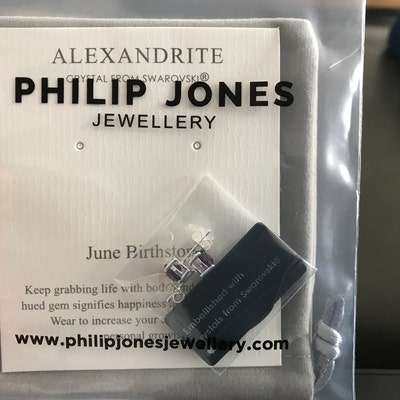Philip Jones Anello regolabile con pietra portafortuna di giugno ( alessandrite) creato con cristalli Zircondia