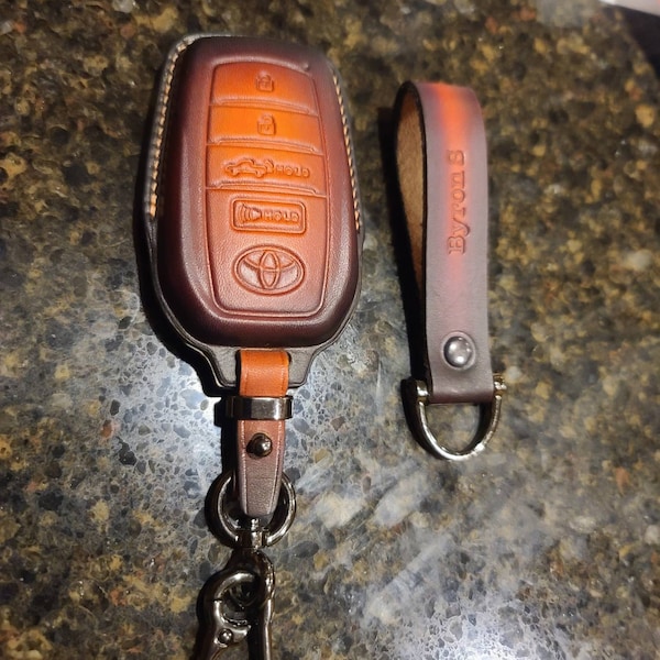 Toyota Tundra 2012-2025 Tacoma Key Fob Cover, Leather Case & Keychain ...
