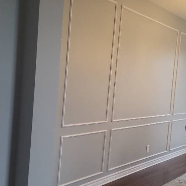 Wall Molding Bedroom Kit, Wainscoting Ready Cut Set, Wall Moulding ...