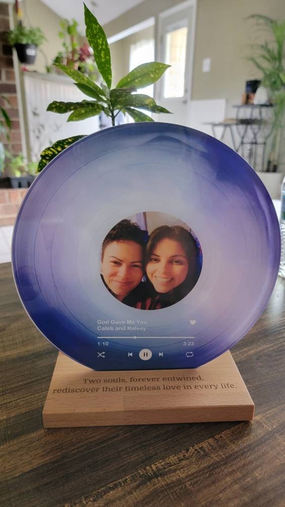 Personalized Vinyl Record with Photo - Birthday Gift for Her Him - Valentines Day Gift - Acrylic Song Plaque - Anniversary Gift for Friends