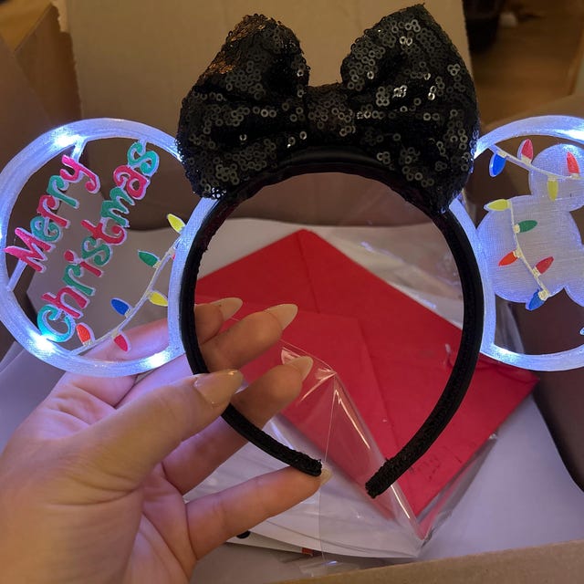 ON SALE! Light up Christmas 3D Printed Disney Ears - Etsy display picture 1