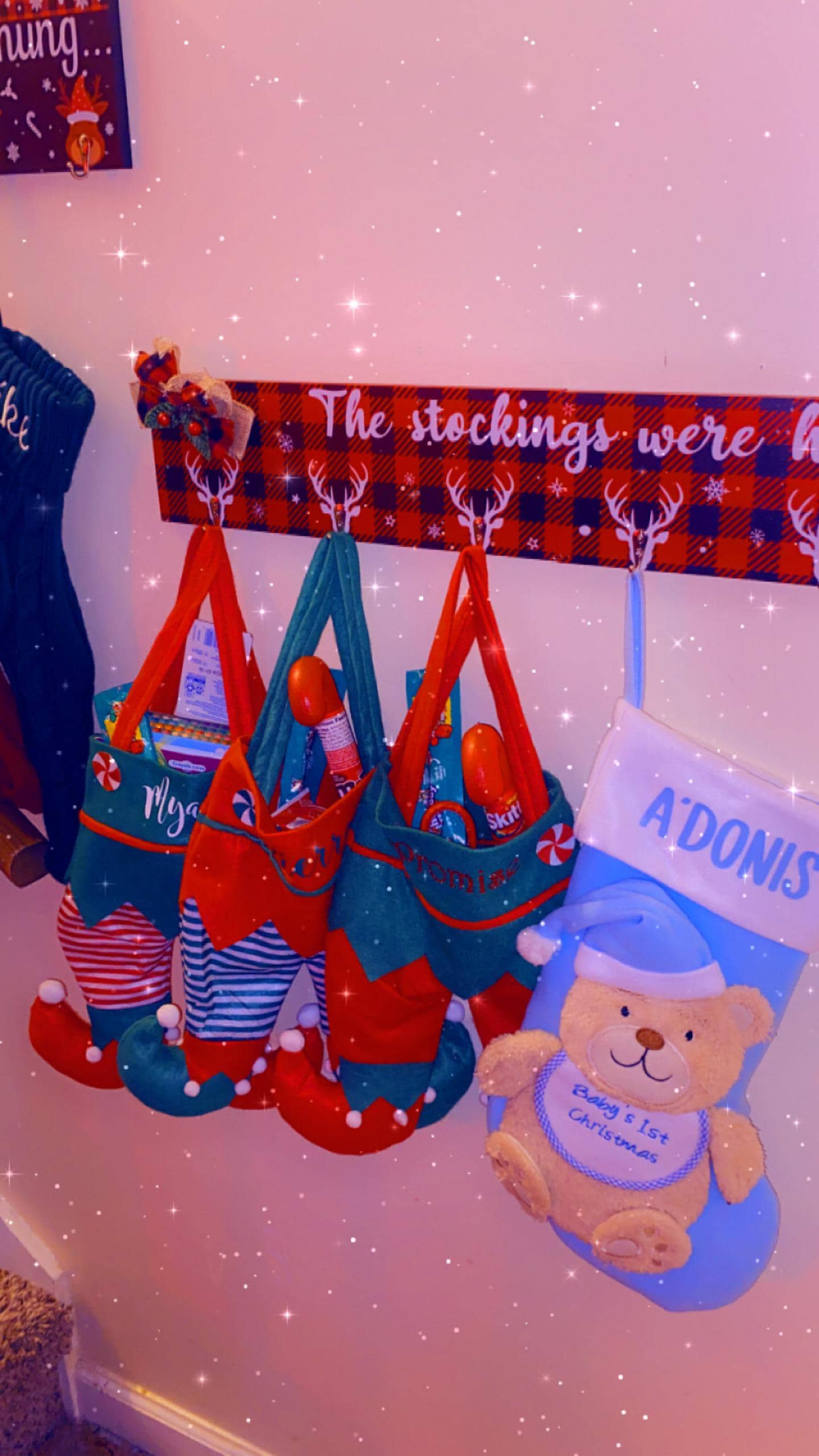 SHIPS NEXT DAY / Elf Family Stockings / Personalized Family Stockings / Elf Stockings / Matching Christmas Stockings / Family Stockings