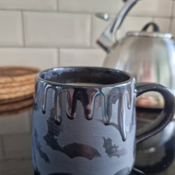 Matte Stumpy Mug, Bats Goth Mugs, Bat Gothic Cup, Tea Coffee Lover ...