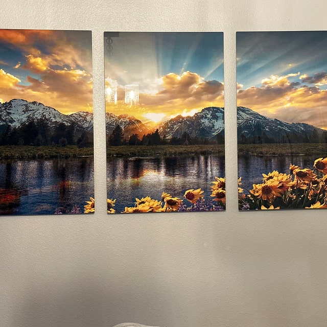 Metal Prints - Hawaii Beach Golden Sunset - 3 Panel Split