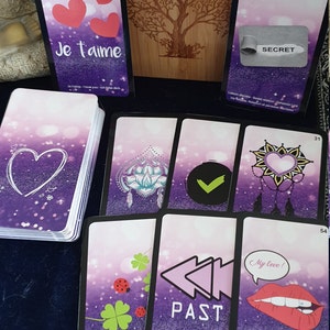 EXTENSION N1: 13 Cards for the Amethyst Love Oracle Cards From 53 to 65  Trilingual Instructions 