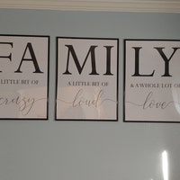 Family Sign,family a Little Bit of Crazy Print,set of 3 Prints,family ...