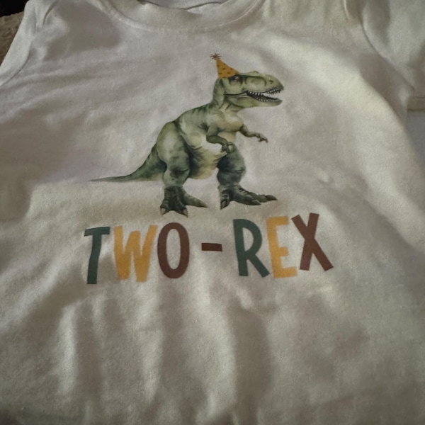 Two Rex Birthday Shirt: Personalized Dinosaur 2nd Birthday Tee - Etsy