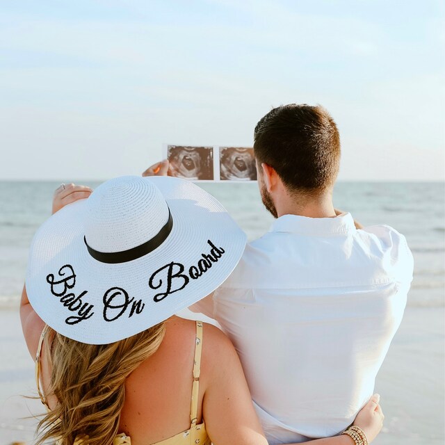 Baby on board beach hat Baby On Board Sun Hat, Floppy Beach Hat, Pregnancy  main image 2