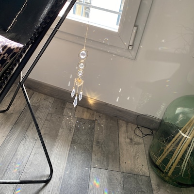 Attrape-Soleil En Cristal DIY - Kit Déco Fenêtre Avec Forme Étoile Et Lune - Décoration Arc-en-Ciel