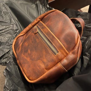 Leather Mini Backpack Purse, Minimalist Everyday Bag, Small