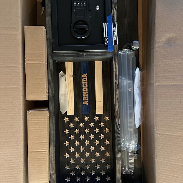 Police Duty Gear Rack With Lockbox Safe + FREE Metal Miranda Card ...