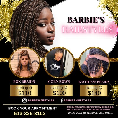 Hair Braiding Flyer Hair Salon Flyer Canva Template - Etsy