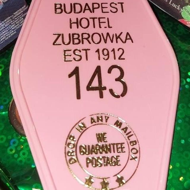 Grand Budapest Hotel Zubrowka Retro-look Motel Style Key Fob or