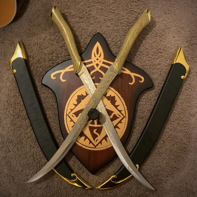 鋼鉄の短剣、ダガーブレードナイフ、コスプレ、中世の金属武器、エルフ