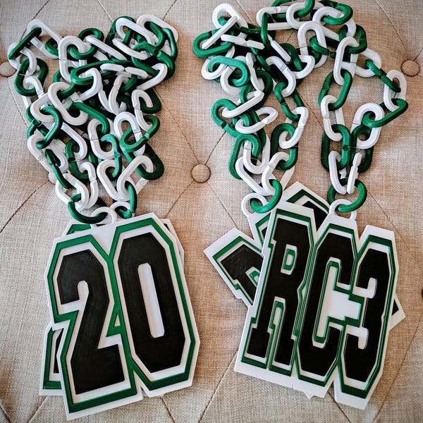 Custom 3D Jersey Number Chain: Sports Team Colors Hype Chain - Etsy