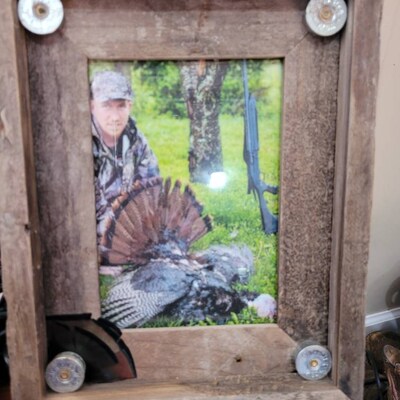 Turkey Feather Picture Frame Barn Wood Shotgun Shells Hunting Osceola ...