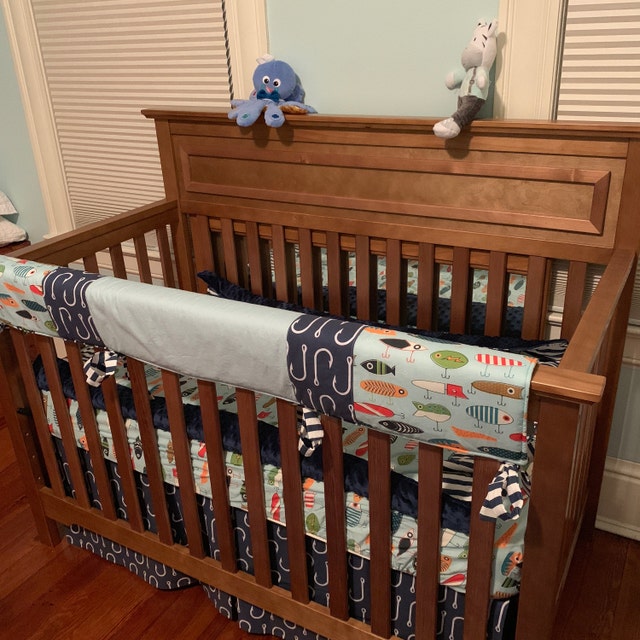 Crib Bedding Set Gray and Mint Green Made to Order Etsy