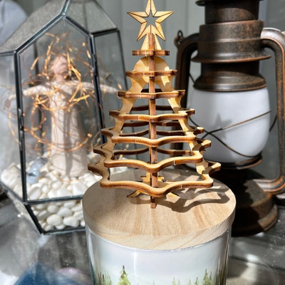 Christmas Tree Kit. Miniature Wooden Desktop Tree Made From a Single ...