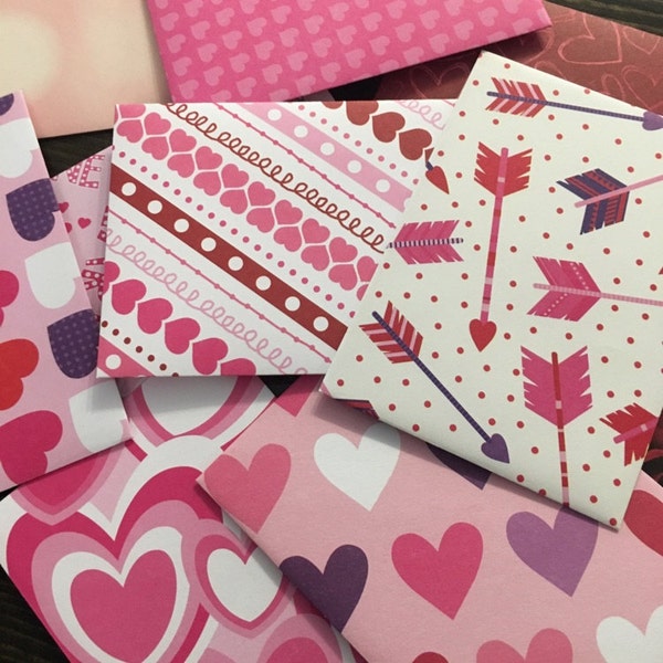 Valentine's Day Mini Cards - Set of 10 // Blank Cards // Gift Card ...