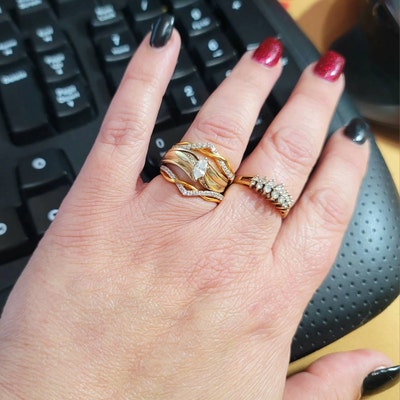 Enhancer Ring Band 2 Ct Ruby & Diamond Guard Wrap Band Ring - Etsy