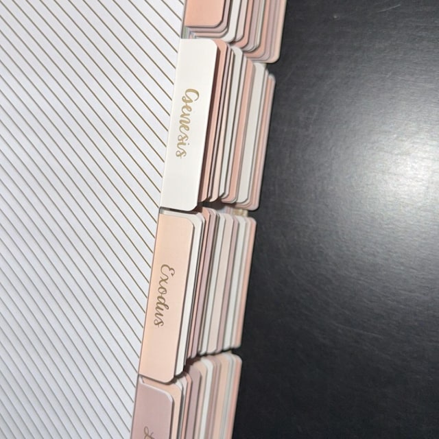 Gold Foil Bible Tabs - Minimalist Catholic Index Tabs With 80 Book + 20 Blank Tabs