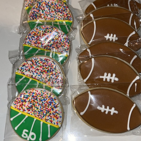 Football Themed Sugar Cookies Decorated Football Cookies Football Watch ...